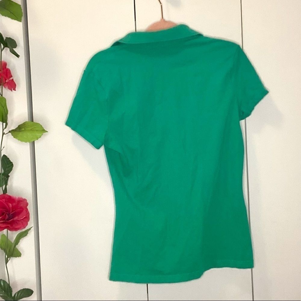 🌷 Tommy Hilfiger🌷 Vintage Bright Green Polo Shirt With Gold Embroidered Logo - Picture 2 of 5